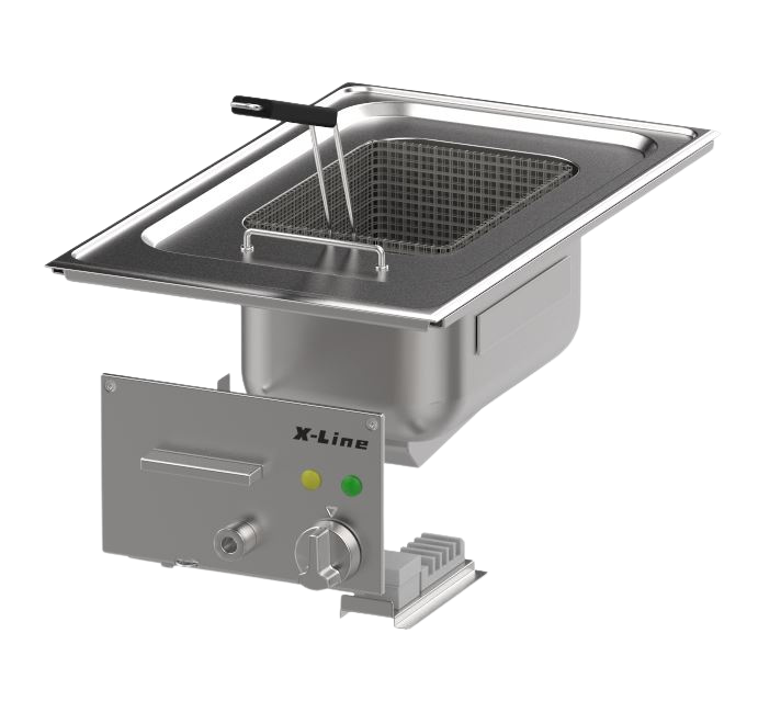 PALUX X-Line Einbecken-Fritteuse Ablauf nach vorne